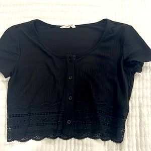 black laced shirt